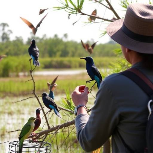 A guided bird watching tour in Mabamba Swamp with diverse bird species