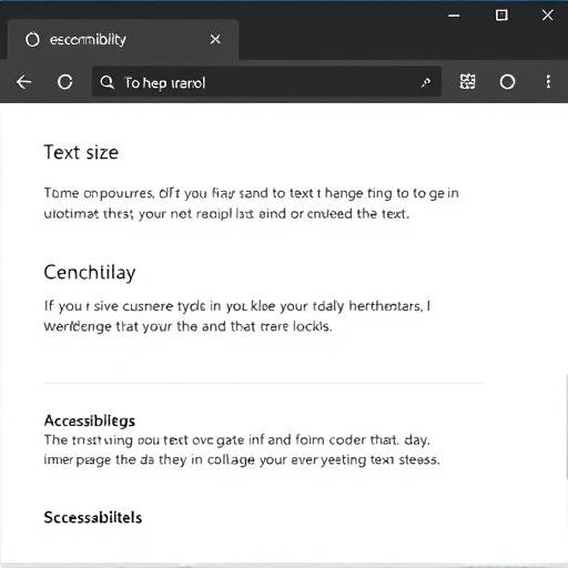 Text size adjustment options in a browser